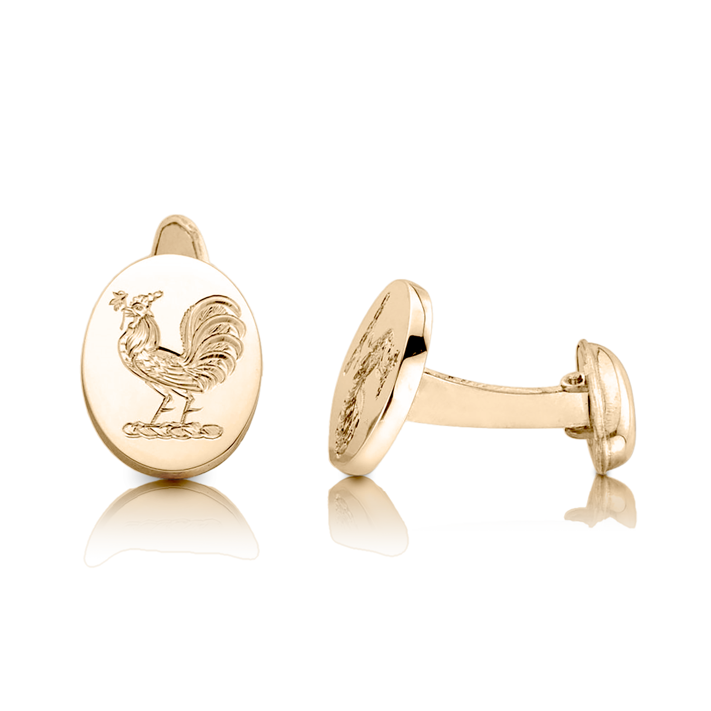 9ct Yellow Gold Cufflinks, Swivel Back