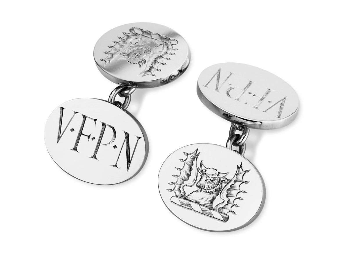 Sterling Silver Chain Linked Back Cufflinks