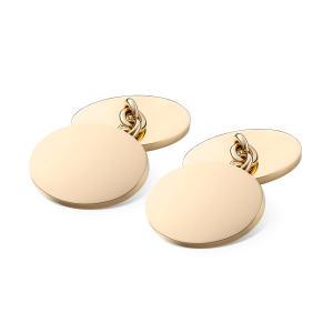 18ct Yellow Gold Cufflinks, Chain Linked Back